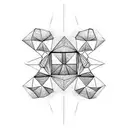 3 diamonds overlapping, with flowers in the first, a mountain in the second, and a pattern in the third tattoo design idea