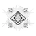 3 diamonds overlapping, with flowers in the first, a mountain in the second, and a pattern in the third tattoo design idea