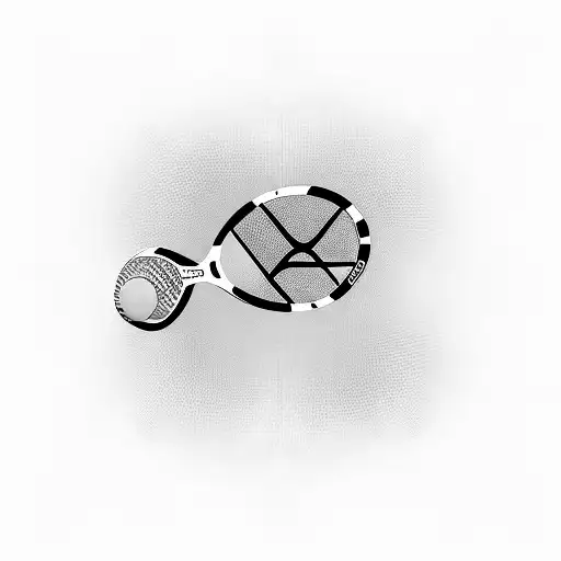 heartbeat with the world hustle and a tennis racket  tattoo design idea