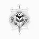 heartbeat with the world hustle tattoo design idea