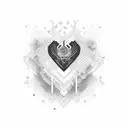 heartbeat with the world hustle tattoo design idea