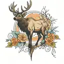 elk tattoo design idea