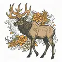 elk tattoo design idea