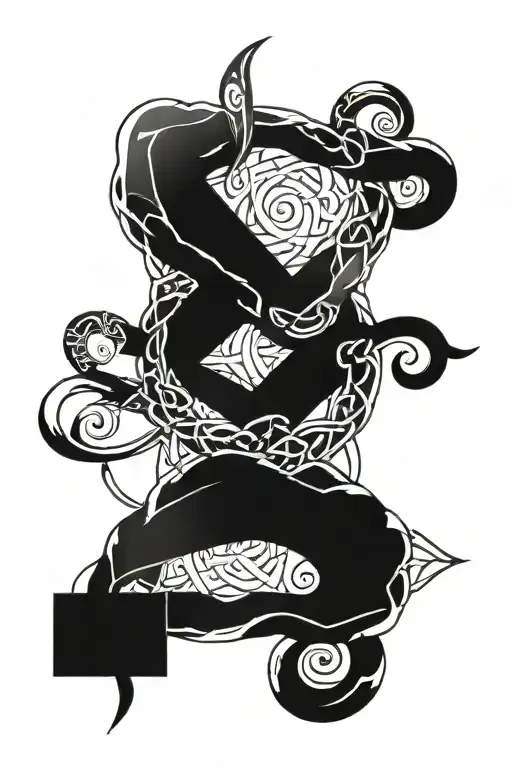 celtic runes intertwined tattoo design idea