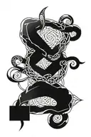 celtic runes intertwined tattoo design idea