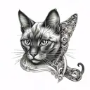 siamese cat sitting tattoo design idea