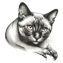 siamese cat sitting tattoo design idea