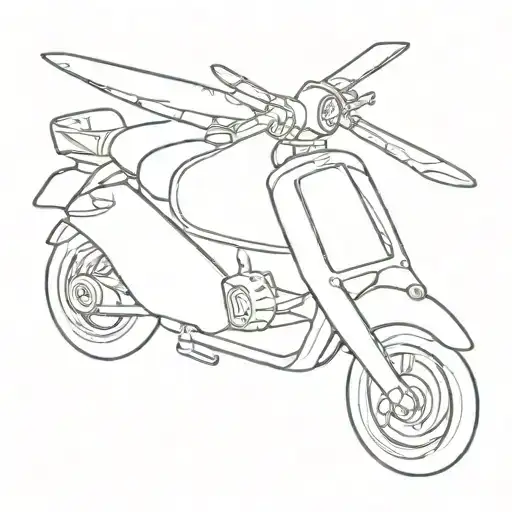 caretta caretta riding a chopper tattoo design idea