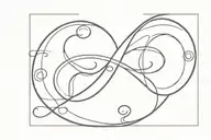 infinity symbol with a heart surrounded by four names Trixie Tristan Timothy Tyrone tattoo design idea