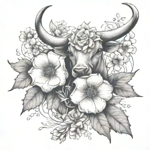 may birth month flowers, and taurus watching over me tattoo design idea