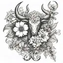 may birth month flowers, the taurus sign included  tattoo design idea