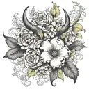 may birth month flowers, the taurus sign included  tattoo design idea