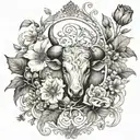 may birth month flowers, the taurus sign included  tattoo design idea