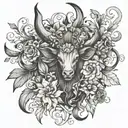 may birth month flowers, the taurus sign included  tattoo design idea