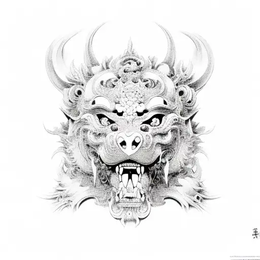 Foo Dog tattoo design idea