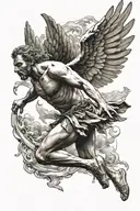 icarus flying tattoo design idea