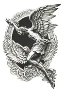 icarus flying tattoo design idea