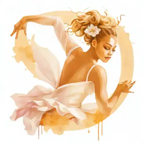 Beyonce as ballerina gracefully leaping tattoo design idea