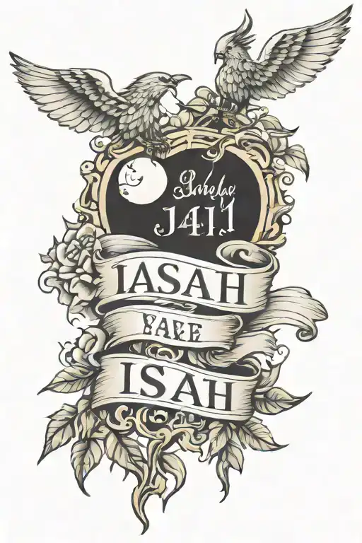 bible verse Isaiah 43:2 tattoo design idea