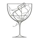 An abstract minimalist tattoo of a wine bottle and glass, reflecting your appreciation for alcohol and art tattoo design idea