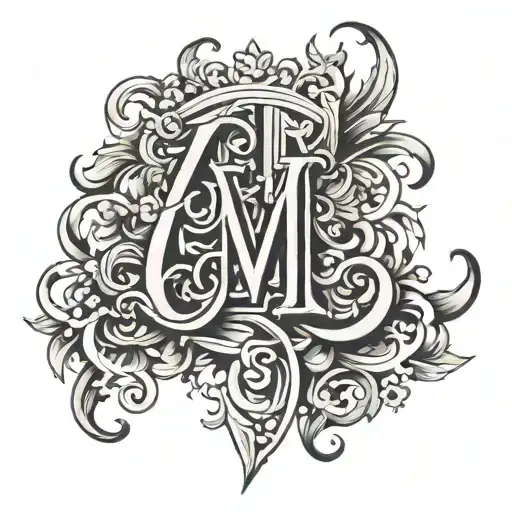 initials E M  tattoo design idea