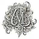 initials E M  tattoo design idea