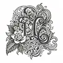 initials E M  tattoo design idea
