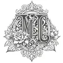 initials E M  tattoo design idea