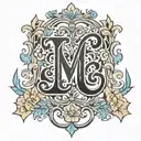 initials E M  tattoo design idea