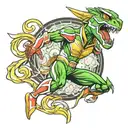 mythological and power ranger tattoo design idea