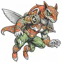 mythological and power ranger tattoo design idea