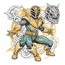 mythological and power ranger tattoo design idea