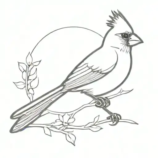 cardinal bird tattoo design idea