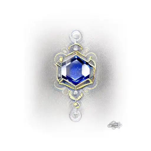 sapphire marriage key tattoo design idea