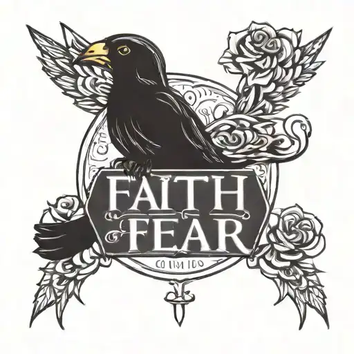 faith over fear tattoo design idea