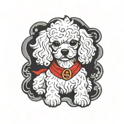 White toy poodle  tattoo design idea