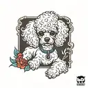 White toy poodle  tattoo design idea