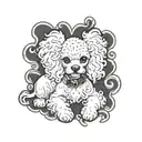 White toy poodle  tattoo design idea