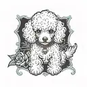 White toy poodle  tattoo design idea