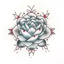 cactus flower tattoo design idea
