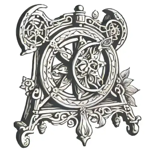 Slavic spinning wheel tattoo design idea