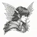 Casca crying berserk tattoo design idea