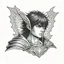 Casca crying berserk tattoo design idea