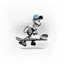 ratatouille riding skateboard with hotdog machetes tattoo design idea