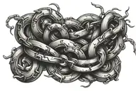 broken chain links tattoo design idea