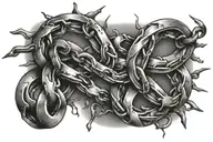 broken chain links tattoo design idea