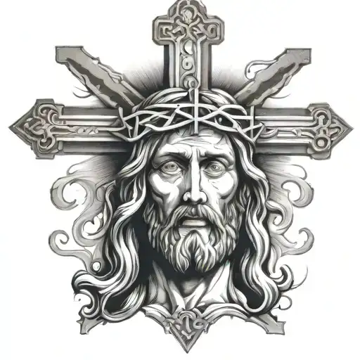 jesus cross tattoo design idea