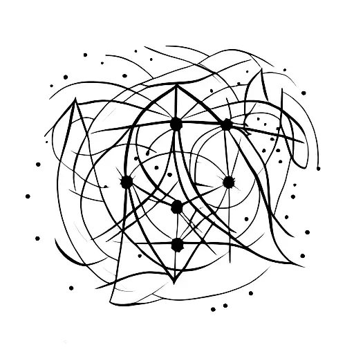 A minimalist tattoo of a Virgo constellation formed by delicate bird silhouettes tattoo design idea