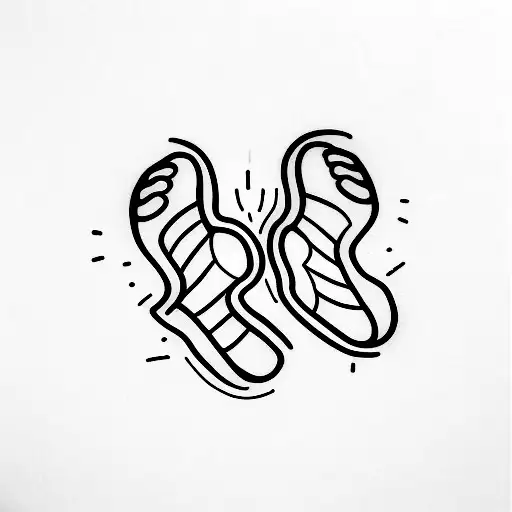 A minimalist tattoo of a baby's footprints with your child's name and birthdate tattoo design idea
