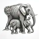 3 headed elephant tattoo design idea